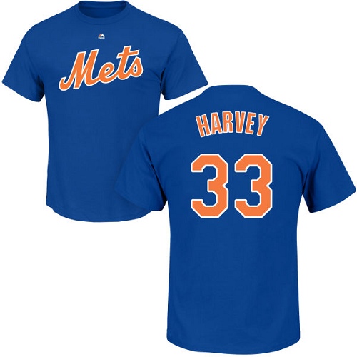 MLB Nike New York Mets #33 Matt Harvey Royal Blue Name & Number T-Shirt