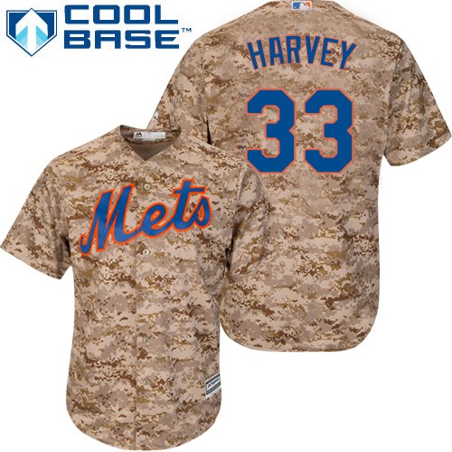 Men's Majestic New York Mets #33 Matt Harvey Authentic Camo Alternate Cool Base MLB Jersey