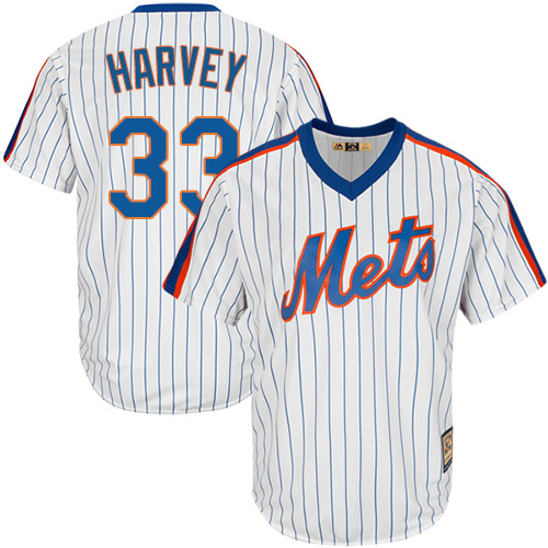 Men's Majestic New York Mets #33 Matt Harvey Authentic White Cooperstown MLB Jersey