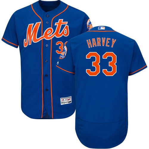 Men's Majestic New York Mets #33 Matt Harvey Royal Blue Alternate Flex Base Authentic Collection MLB Jersey