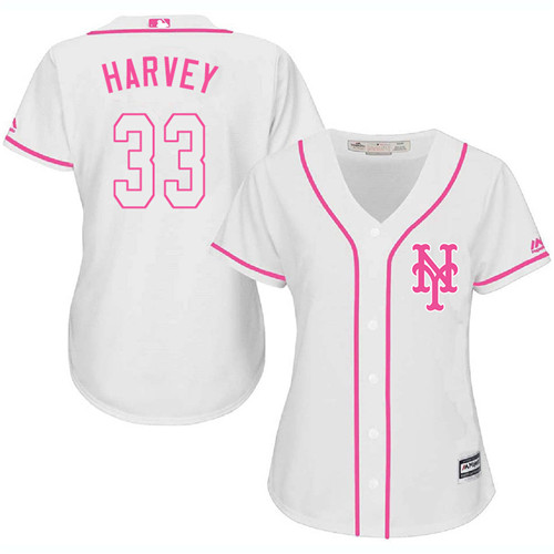 Women's Majestic New York Mets #33 Matt Harvey Authentic White Fashion Cool Base MLB Jersey