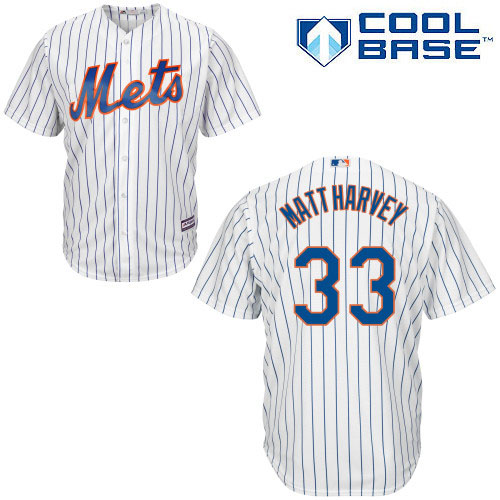 Youth Majestic New York Mets #33 Matt Harvey Authentic White Home Cool Base MLB Jersey