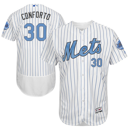 Men's Majestic New York Mets #30 Michael Conforto Authentic White 2016 Father's Day Fashion Flex Base MLB Jersey