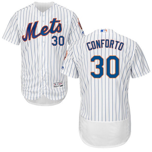 Men's Majestic New York Mets #30 Michael Conforto White Home Flex Base Authentic Collection MLB Jersey