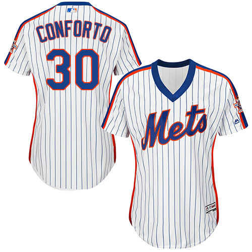 Women's Majestic New York Mets #30 Michael Conforto Authentic White Alternate Cool Base MLB Jersey