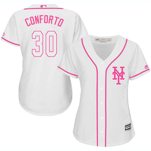 Women's Majestic New York Mets #30 Michael Conforto Authentic White Fashion Cool Base MLB Jersey