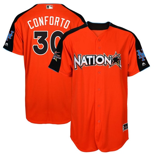 Youth Majestic New York Mets #30 Michael Conforto Authentic Orange National League 2017 MLB All-Star MLB Jersey