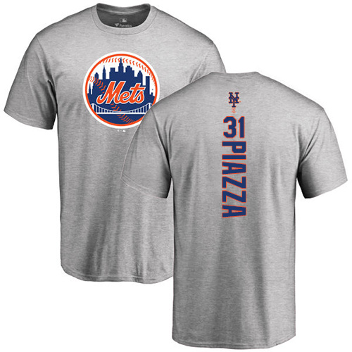 MLB Nike New York Mets #31 Mike Piazza Ash Backer T-Shirt