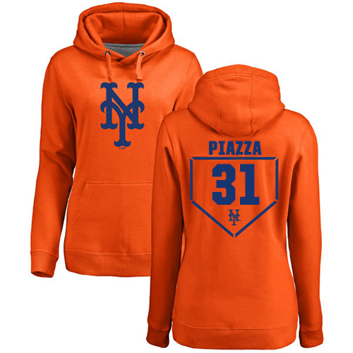 MLB Women's Nike New York Mets #31 Mike Piazza Orange RBI Pullover Hoodie