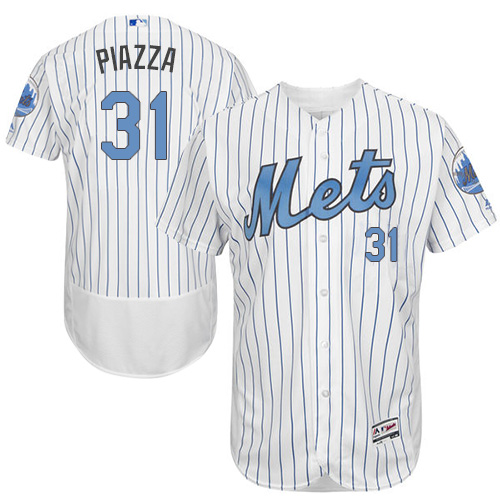 Men's Majestic New York Mets #31 Mike Piazza Authentic White 2016 Father's Day Fashion Flex Base MLB Jersey