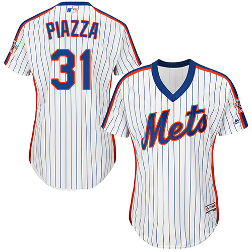 Women's Majestic New York Mets #31 Mike Piazza Authentic White Alternate Cool Base MLB Jersey