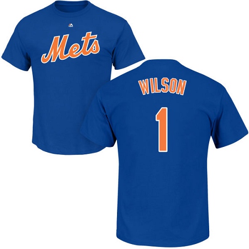 MLB Nike New York Mets #1 Mookie Wilson Royal Blue Name & Number T-Shirt