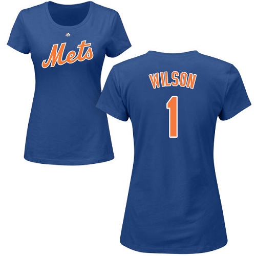 MLB Women's Nike New York Mets #1 Mookie Wilson Royal Blue Name & Number T-Shirt