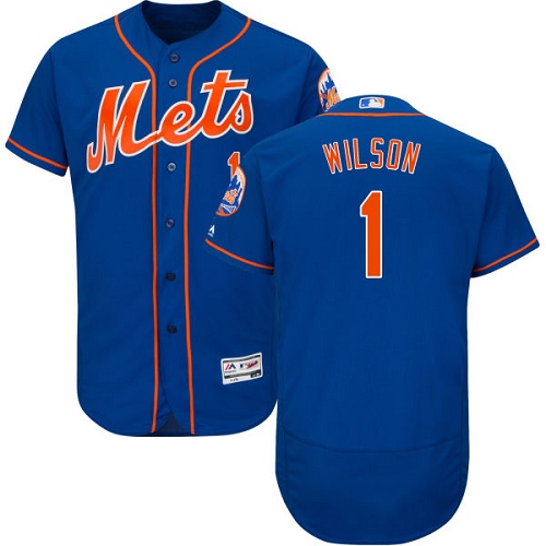 Men's Majestic New York Mets #1 Mookie Wilson Royal Blue Alternate Flex Base Authentic Collection MLB Jersey