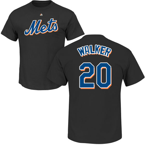 MLB Nike New York Mets #20 Neil Walker Black Name & Number T-Shirt