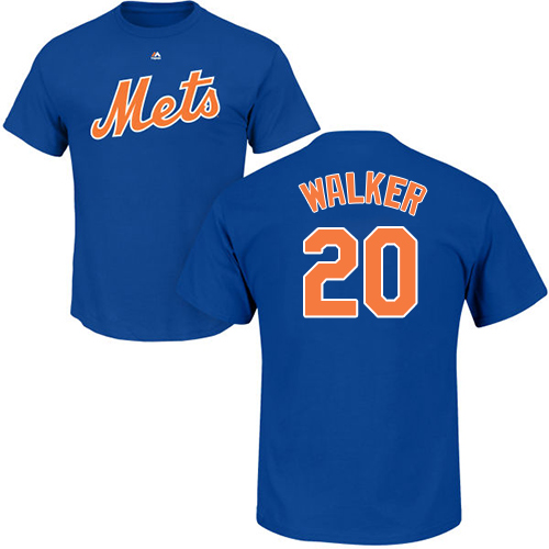 MLB Nike New York Mets #20 Neil Walker Royal Blue Name & Number T-Shirt