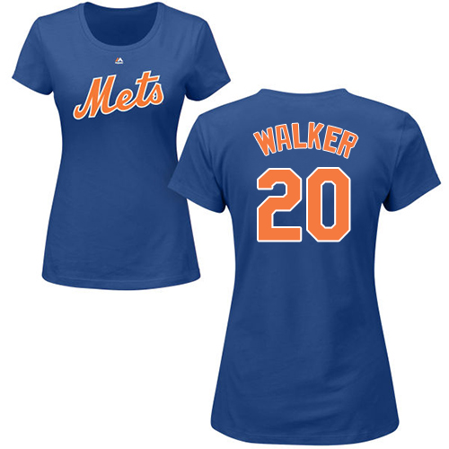 MLB Women's Nike New York Mets #20 Neil Walker Royal Blue Name & Number T-Shirt
