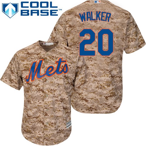 Men's Majestic New York Mets #20 Neil Walker Authentic Camo Alternate Cool Base MLB Jersey