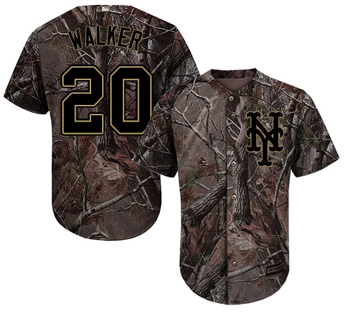 Men's Majestic New York Mets #20 Neil Walker Authentic Camo Realtree Collection Flex Base MLB Jersey