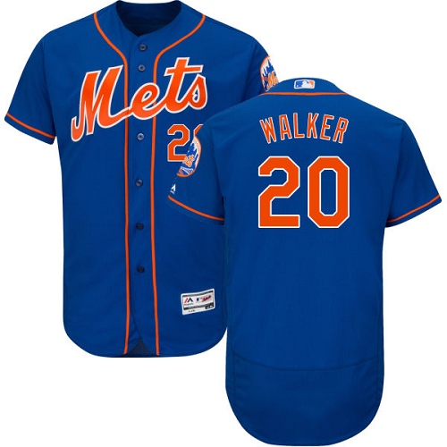 Men's Majestic New York Mets #20 Neil Walker Royal Blue Alternate Flex Base Authentic Collection MLB Jersey