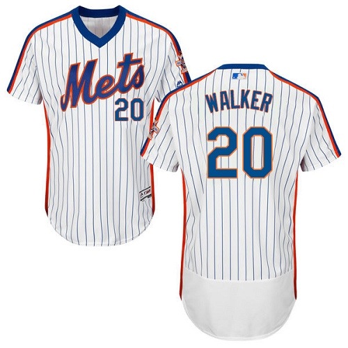 Men's Majestic New York Mets #20 Neil Walker White Alternate Flex Base Authentic Collection MLB Jersey