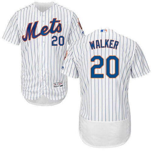 Men's Majestic New York Mets #20 Neil Walker White Home Flex Base Authentic Collection MLB Jersey
