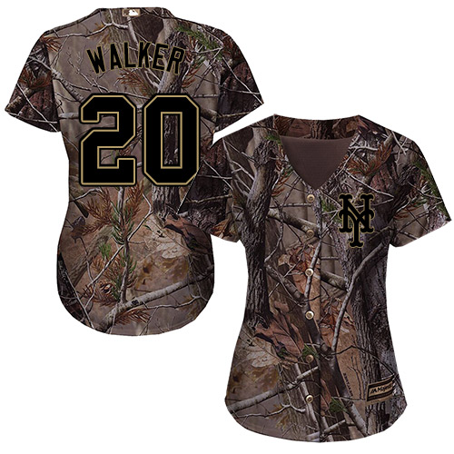Women's Majestic New York Mets #20 Neil Walker Authentic Camo Realtree Collection Flex Base MLB Jersey