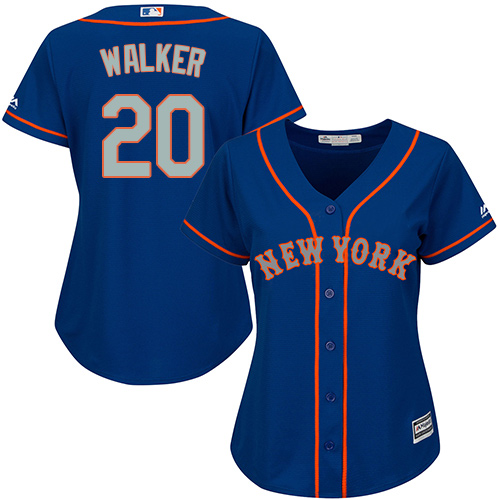 Women's Majestic New York Mets #20 Neil Walker Authentic Royal Blue Alternate Road Cool Base MLB Jersey