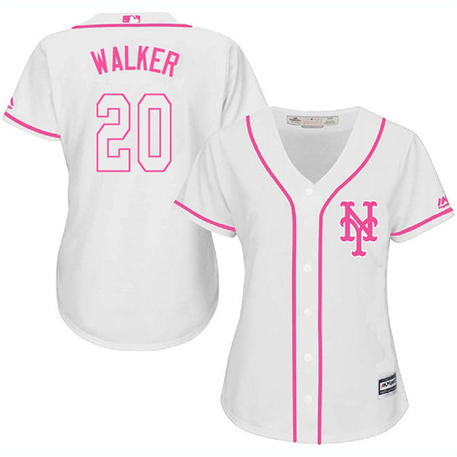 Women's Majestic New York Mets #20 Neil Walker Authentic White Fashion Cool Base MLB Jersey