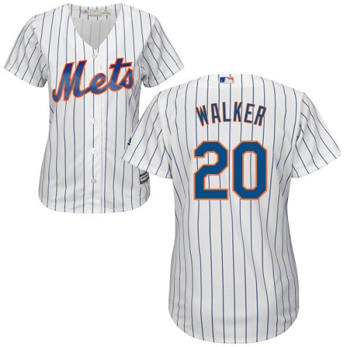 Women's Majestic New York Mets #20 Neil Walker Authentic White Home Cool Base MLB Jersey
