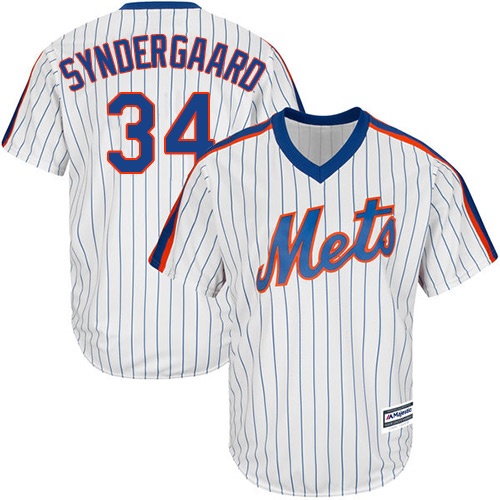 Men's Majestic New York Mets #34 Noah Syndergaard Replica White Alternate Cool Base MLB Jersey