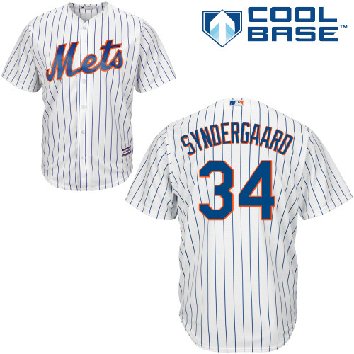 Men's Majestic New York Mets #34 Noah Syndergaard Replica White Home Cool Base MLB Jersey