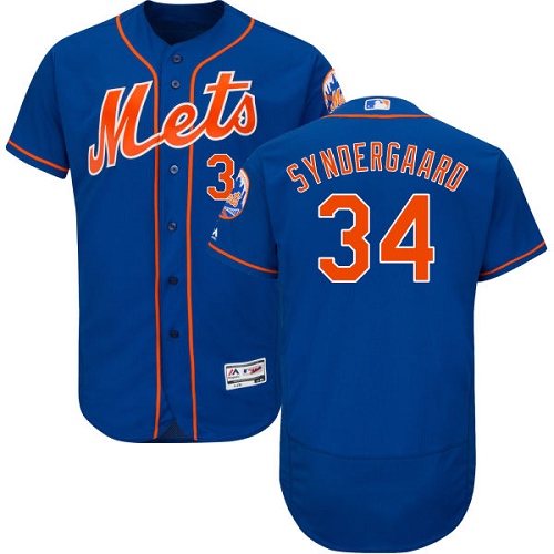 Men's Majestic New York Mets #34 Noah Syndergaard Royal Blue Alternate Flex Base Authentic Collection MLB Jersey