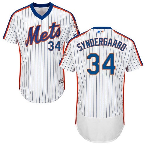 Men's Majestic New York Mets #34 Noah Syndergaard White Alternate Flex Base Authentic Collection MLB Jersey