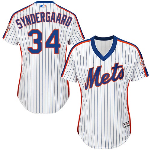 Women's Majestic New York Mets #34 Noah Syndergaard Authentic White Alternate Cool Base MLB Jersey