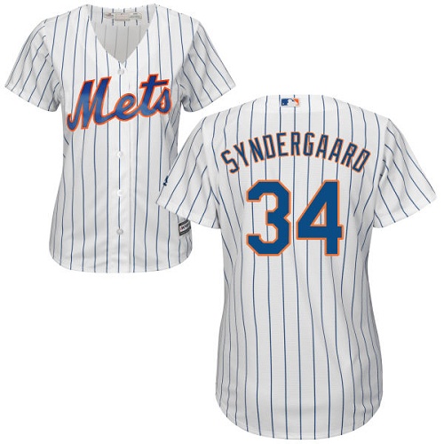 Women's Majestic New York Mets #34 Noah Syndergaard Authentic White Home Cool Base MLB Jersey