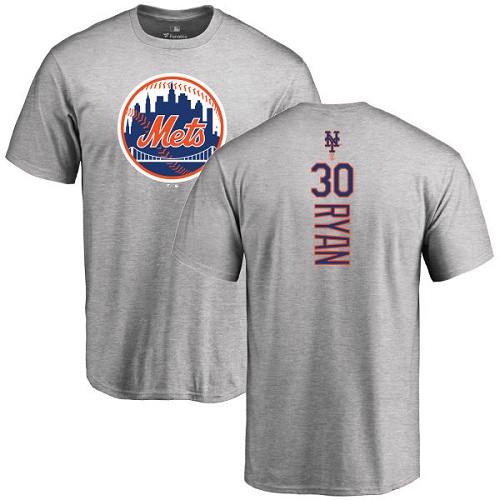 MLB Nike New York Mets #30 Nolan Ryan Ash Backer T-Shirt