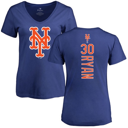 MLB Women's Nike New York Mets #30 Nolan Ryan Royal Blue Backer T-Shirt
