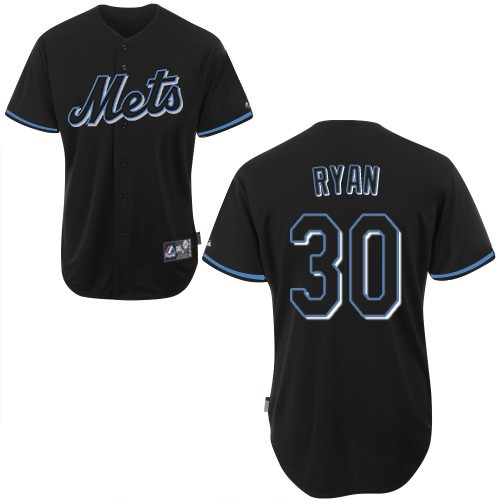 Men's Majestic New York Mets #30 Nolan Ryan Authentic Black Fashion MLB Jersey