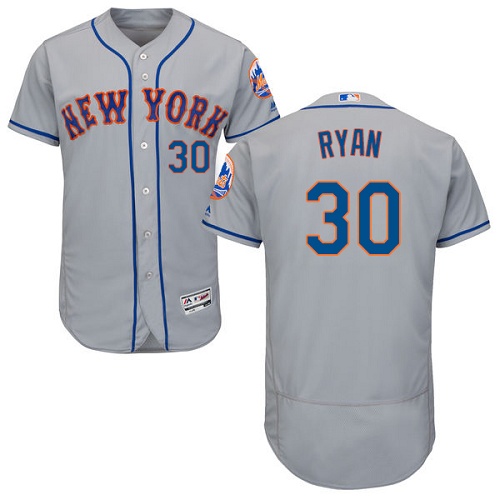 Men's Majestic New York Mets #30 Nolan Ryan Grey Road Flex Base Authentic Collection MLB Jersey