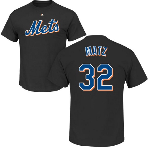MLB Nike New York Mets #32 Steven Matz Black Name & Number T-Shirt