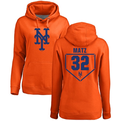 MLB Women's Nike New York Mets #32 Steven Matz Orange RBI Pullover Hoodie
