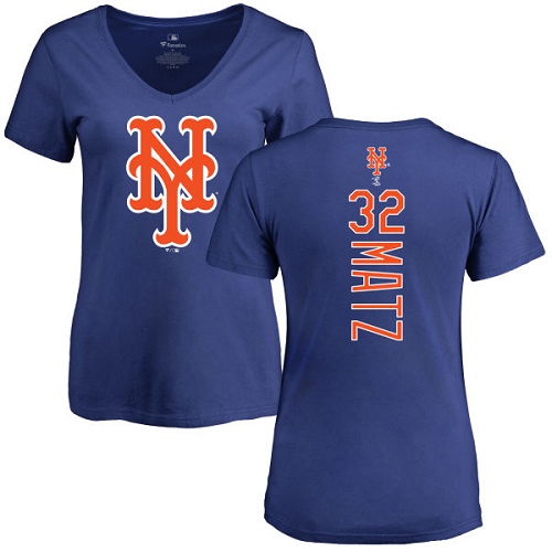 MLB Women's Nike New York Mets #32 Steven Matz Royal Blue Backer T-Shirt