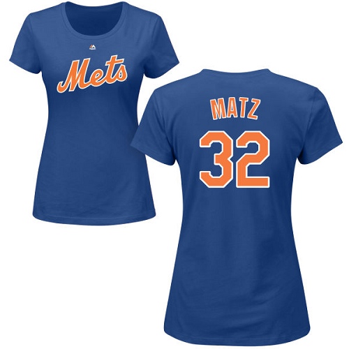 MLB Women's Nike New York Mets #32 Steven Matz Royal Blue Name & Number T-Shirt