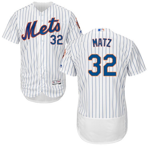 Men's Majestic New York Mets #32 Steven Matz White Home Flex Base Authentic Collection MLB Jersey