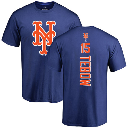 MLB Nike New York Mets #15 Tim Tebow Royal Blue Backer T-Shirt
