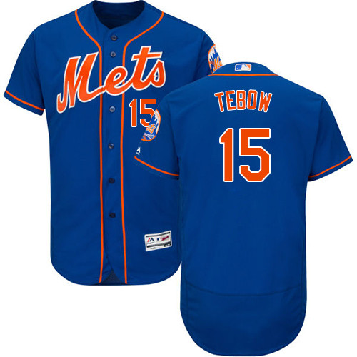 Men's Majestic New York Mets #15 Tim Tebow Royal Blue Flexbase Authentic Collection MLB Jersey