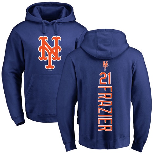 MLB Nike New York Mets #21 Todd Frazier Royal Blue Backer Pullover Hoodie