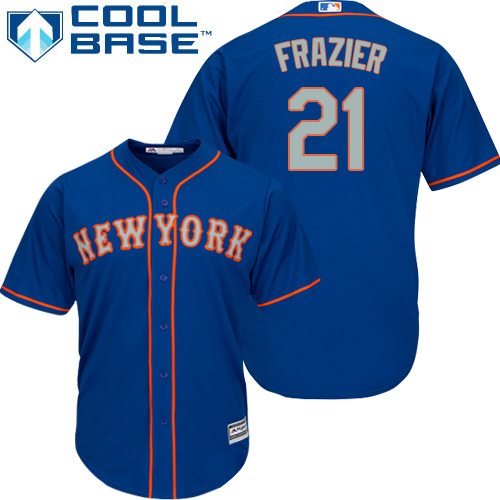 Men's Majestic New York Mets #21 Todd Frazier Replica Royal Blue Alternate Road Cool Base MLB Jersey