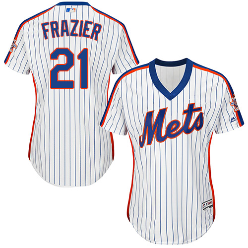 Women's Majestic New York Mets #21 Todd Frazier Authentic White Alternate Cool Base MLB Jersey